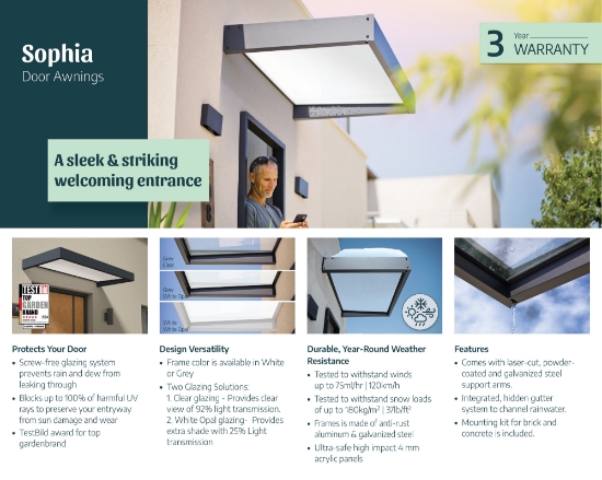 Imagine Copertina usa Sophia 0.95 X 2.1 m, Structură albă și panouri albe