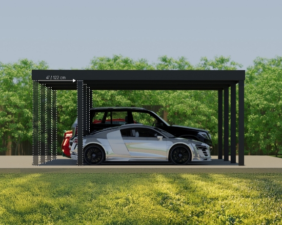 Imagine CANOPIA | OSLO 6x12m CARPORT auto DUBLU 