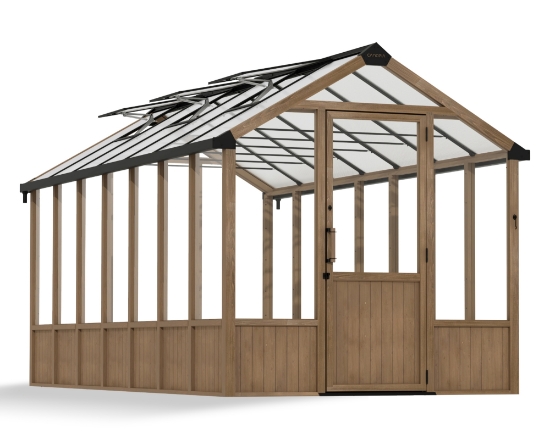 Imagine Sera din lemn de cedru natur și panouri din policarbonat, 2.5x5m, Natura Cedar, Palram - Canopia