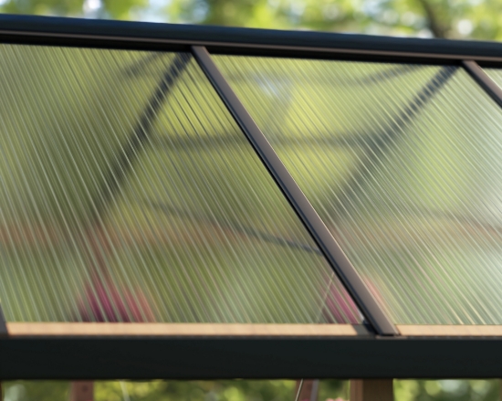 Imagine Sera din lemn de cedru natur și panouri din policarbonat, 2.5x6.4m, Natura Cedar, Palram - Canopia