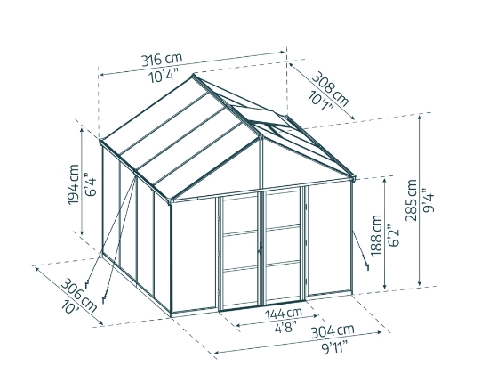 Imagine Sera din policarbonat ARIA Crystal Clear, 3x3m, Palram - Canopia