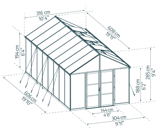 Imagine Sera din policarbonat ARIA Crystal Clear, 3x6m, Palram - Canopia
