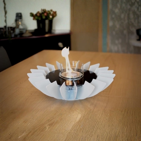 Imagine Semineu de masa cu bioetanol, Cosmo, GlammFire-Alb