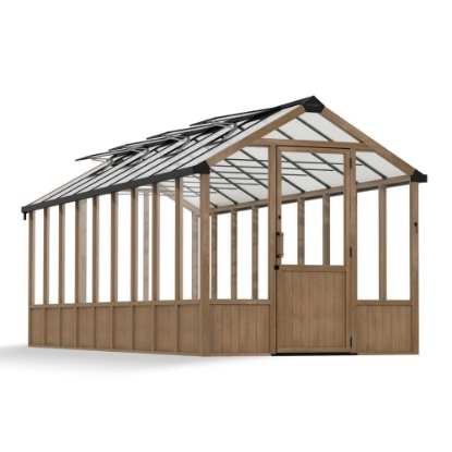 Imagine Sera din lemn de cedru natur și panouri din policarbonat, 2.5 X 6.4m, Natura Cedar, Palram - Canopia