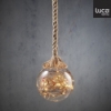 Imagine Sferă luminoasă cu frânghie, 15 led-uri, decor festiv rustic, 10x90cm Luca Lighting