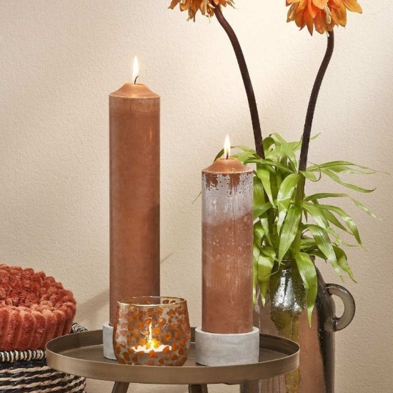 Imagine Lumanare maro deschis, 7x25cm, Mica Decorations