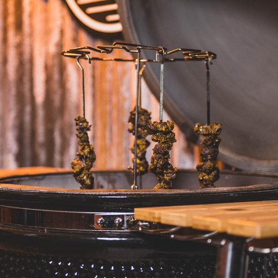 Imagine Set Tandoori YAKINIKU cu suport pentru frigărui si 6 frigărui cu cârlige