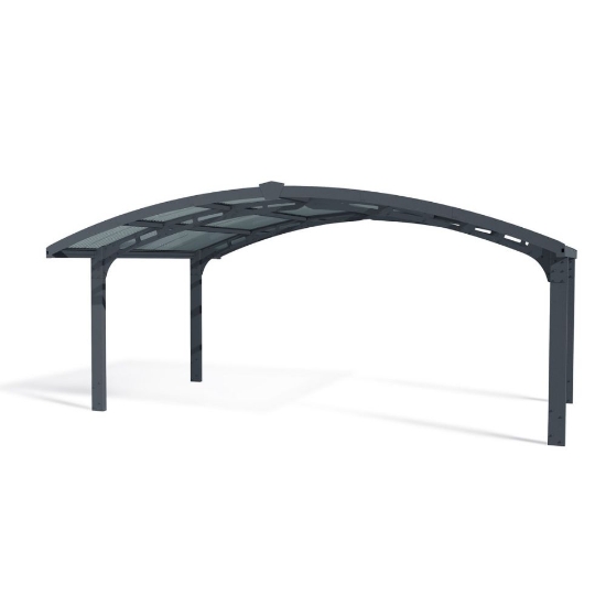 Imagine Carport auto  Arizona Wave 6 X 5 dublu-policarbonat cu acoperis arcuit- Canopia