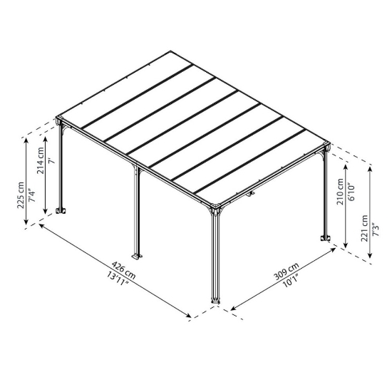 Imagine Pavilion grădină Gazebo Milano 3x4.3 m, Canopia