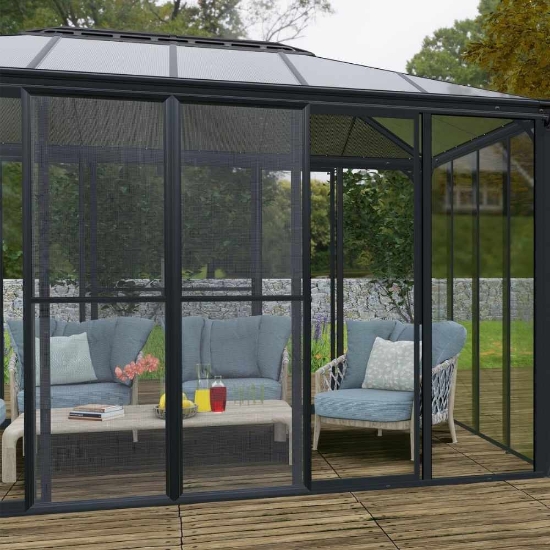 Imagine Set de uși cu plasă Screen, gri, pentru foișorul Ledro/Garda/Sanremo, Canopia