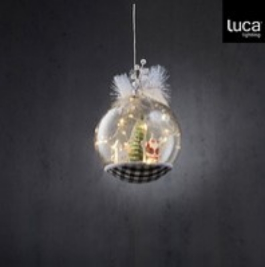 Imagine DECORATIUNE BULGAR CU MOS CRACIUN, LUMINOS, 17 LED