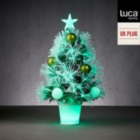 Imagine BRAD DE CRACIUN VERDE, CU LUMINA VERDE, 65 LED, DERON