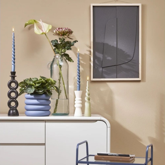 Ghiveci rotund din ceramica ILSE 18x16 cm albastru Mica-Decorations in interior