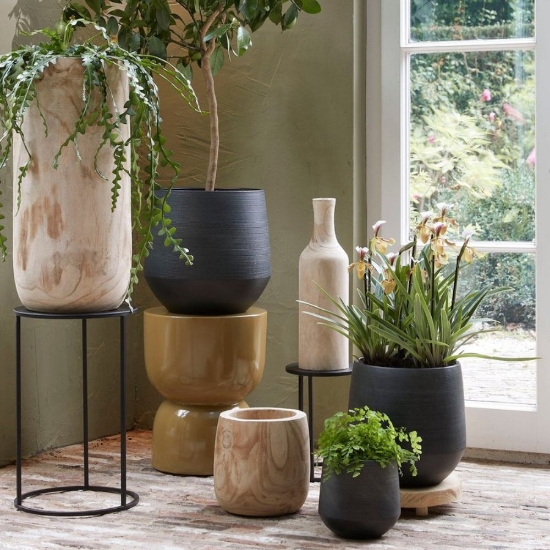 Imagine Ghiveci din lemn de paulownia, Pia, 40X40cm, Mica Decorations