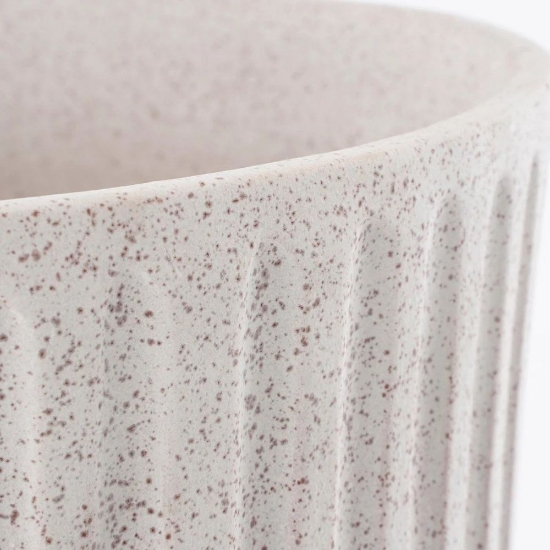 detaliu textura Ghiveci rotund teracota, alb, Dante, 30x27cm, Mica Decorations