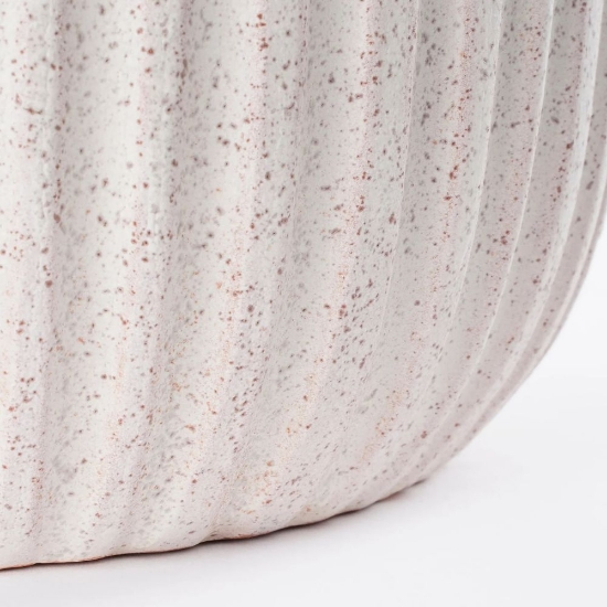 detaliu textura Ghiveci rotund teracota, alb, Dante, 30x27cm, Mica Decorations