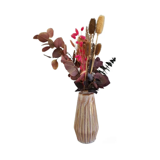 Imagine Vaza ceramica Xanti, Maro cu Nervuri, 15x30 cm