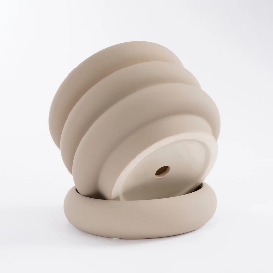 Imagine Ghiveci cu farfurie, ILSE, Ø18,5x16 cm, gri, Mica Decorations