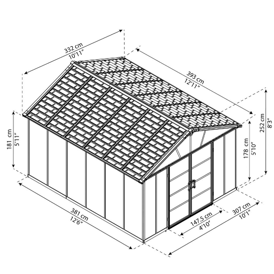 Imagine Casuta gradina  Yukon 393 × 332 × 252 cm - Canopia