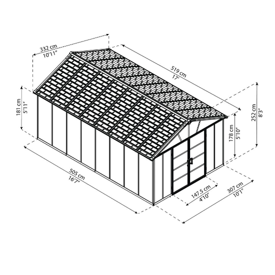 Imagine Casuta gradina  Yukon 519 × 332 × 252 cm - Canopia